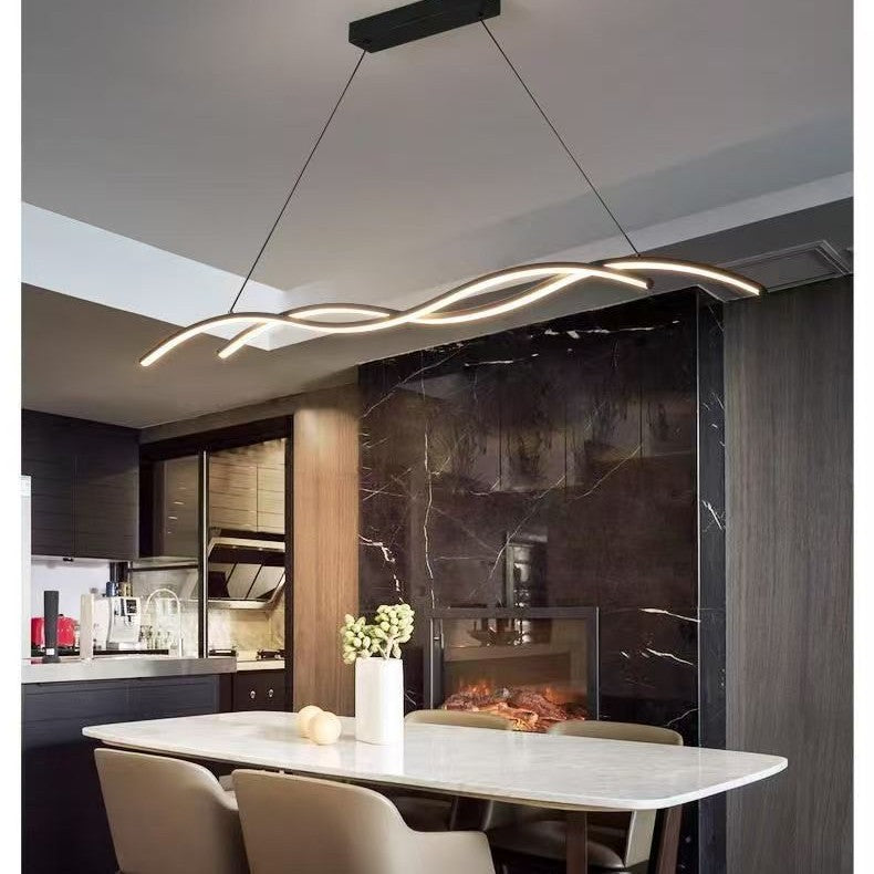 Modern Minimalist LED Linear Pendant Light for Dining Room and Bar
