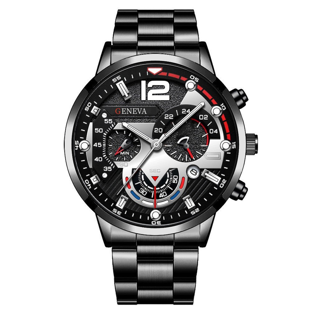 Men's Fashion Stainless Steel Quartz Wrist Watch with Calendar