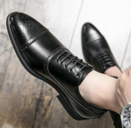 Mens Pointed Toe Leather Casual Shoes
