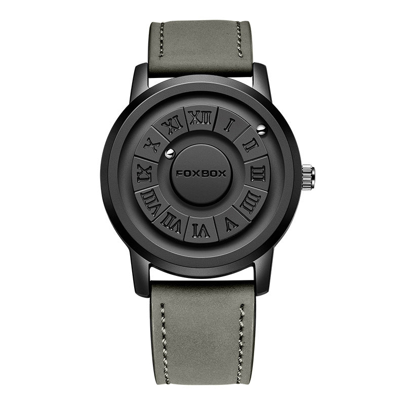 Magnetic Bead Non-Mirror Black Technology Sense Suspension Watch
