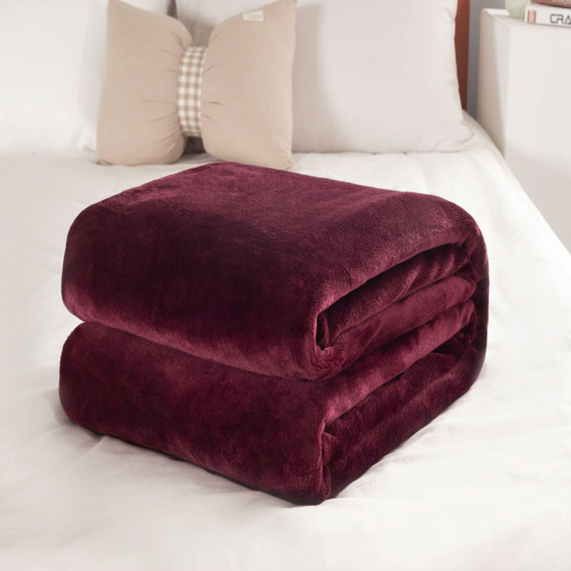 Solid Color Coral Fleece Blanket