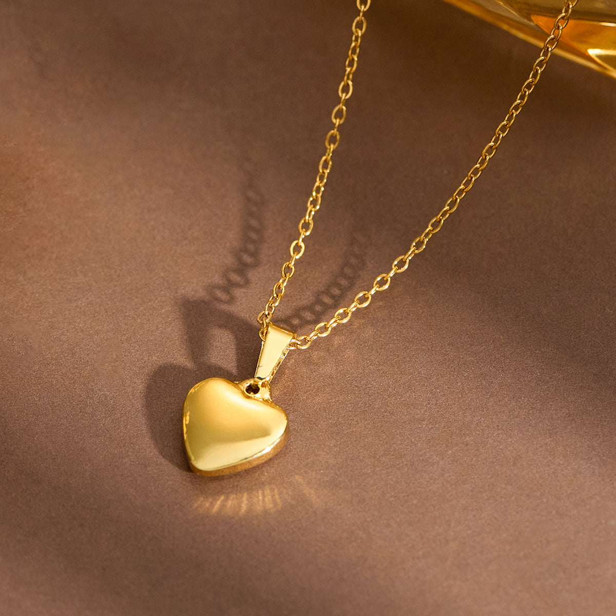 Heart Shaped Gold Plated Stainless Steel Necklace
