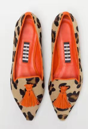 Womens Pointed Toe Tassel Flat Shoes