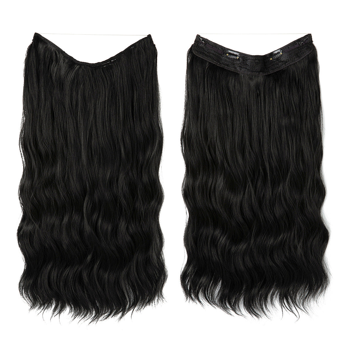 Synthetic Hair Extensions Long Wavy Clip-in