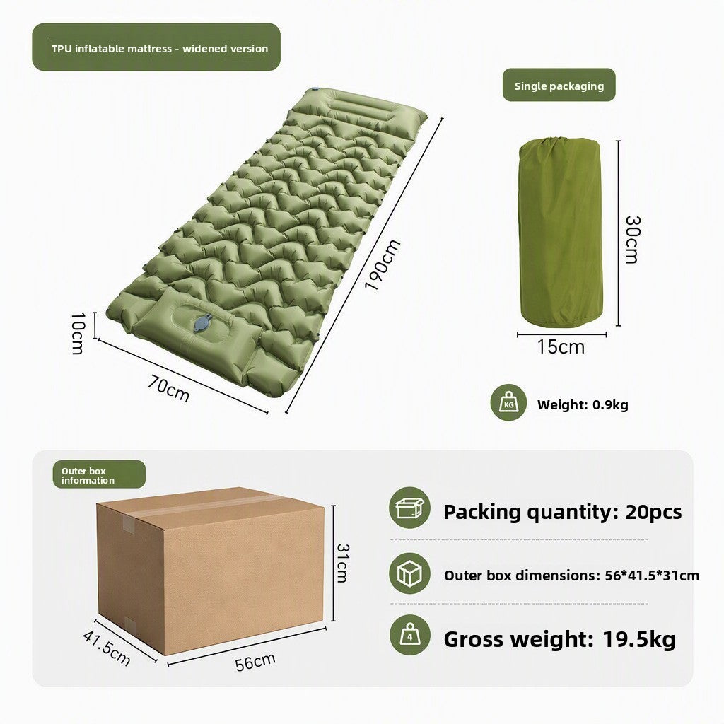 Ultra-Light Foot-Operated Automatic Inflatable Camping Mattress with Pillow