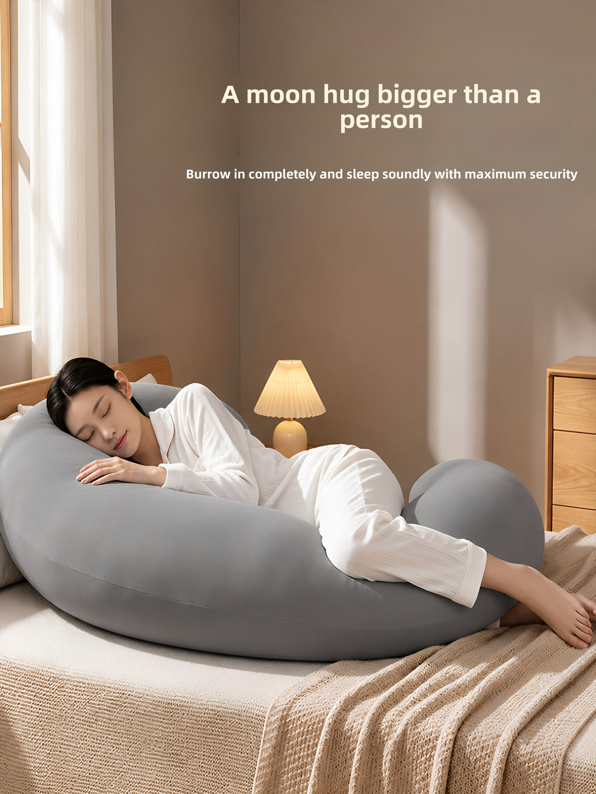 Moon Shaped Cooling Pillow for Side Sleepers