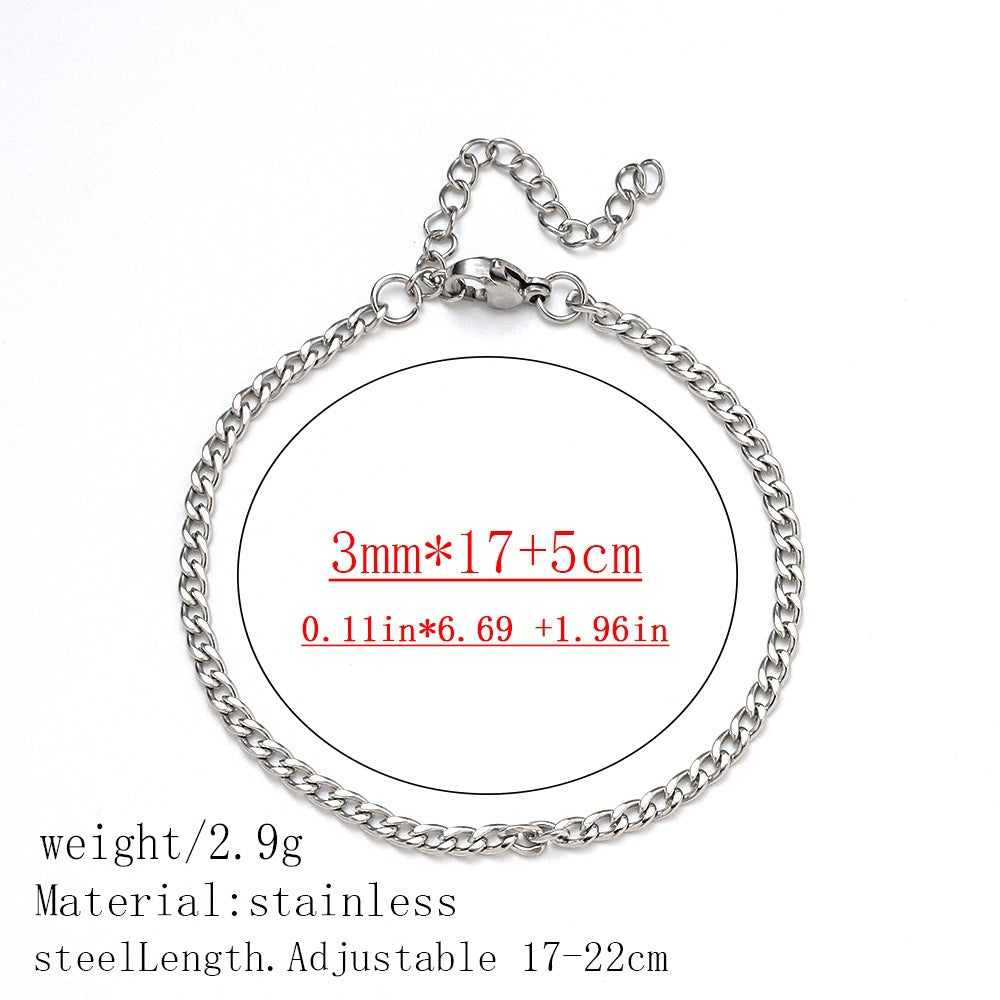 316L Titanium Steel Bracelet Waterproof Hypoallergenic Gold Plated Chain Jewelry for Men Women Unisex Fashion Accessories