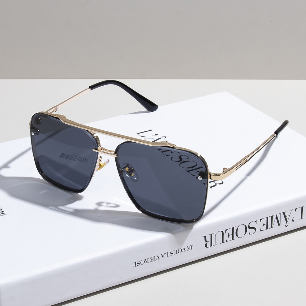 Metal Double-Beam Sunglasses UV Protection