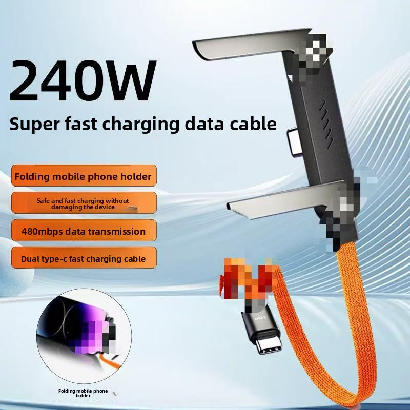 240W Bracket Data Cable Suitable for Apple 15, 16, 17, Huawei Tablets, Fast for Mobile Gaming