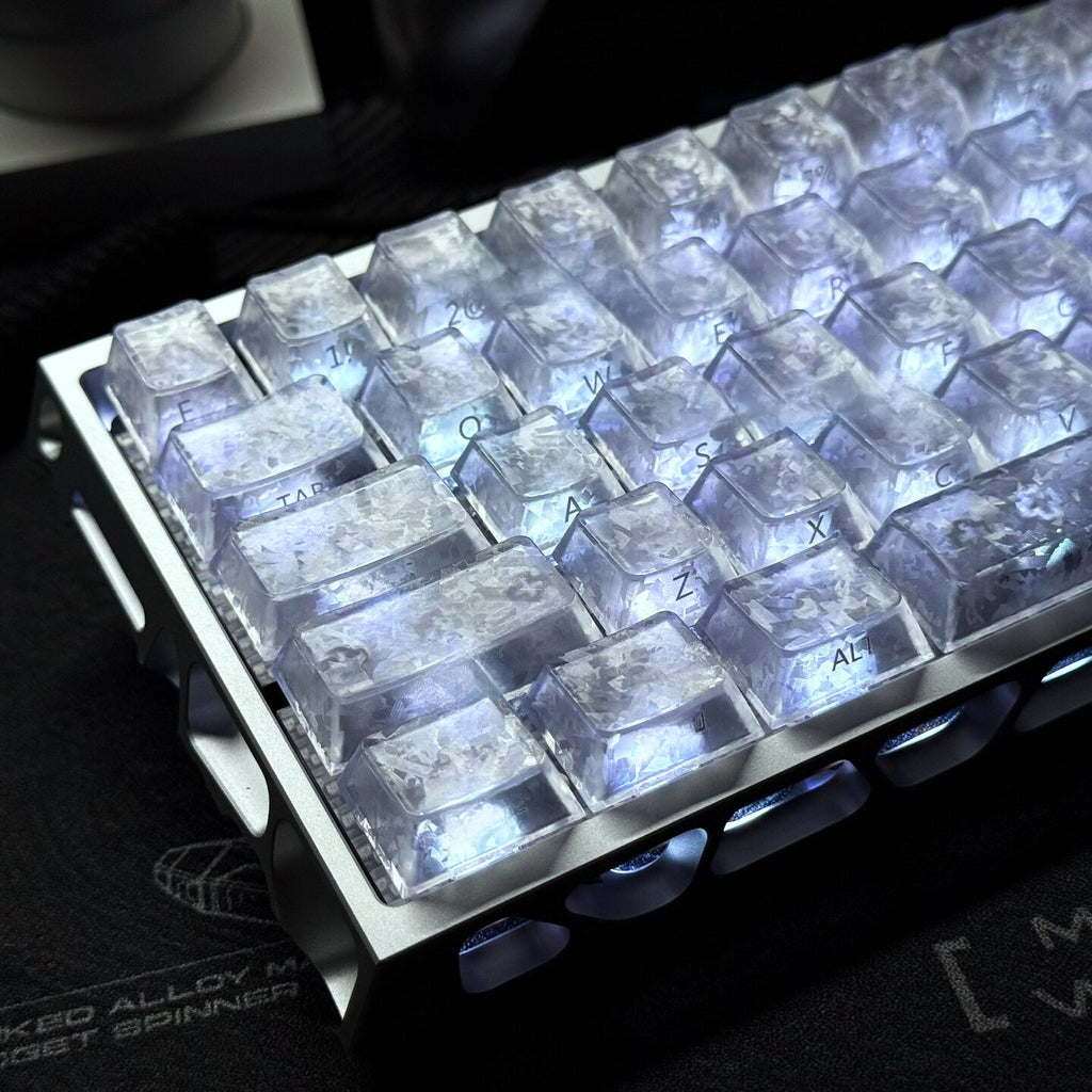 Ice Carbon Pattern PC Side Engraving Keycaps
