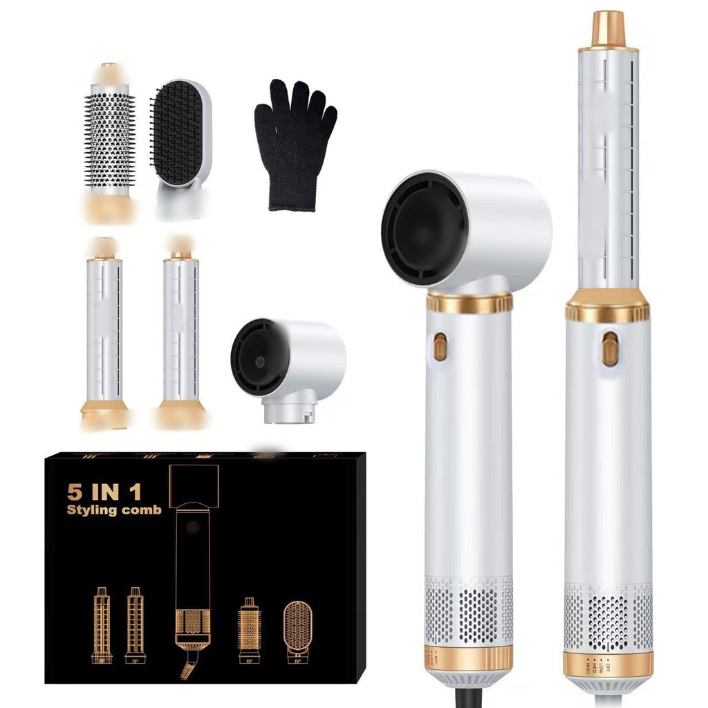 Five-in-one hot air curling and straightening hair rod, suitable for both curling and straightening hair