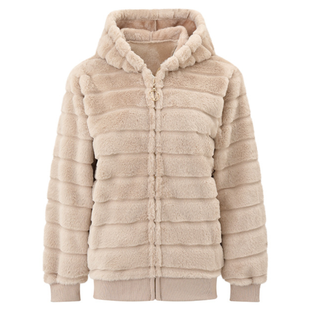 Women's Plush Stand Collar Zip Up Fleece Sweatshirt