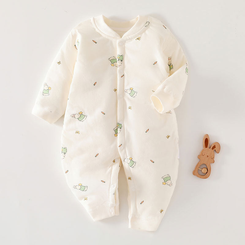 Newborn Infant Baby Winter Warm Cotton Padded Jumpsuit Romper