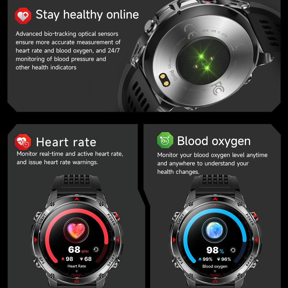 GPS Smart Watch with Health Monitoring