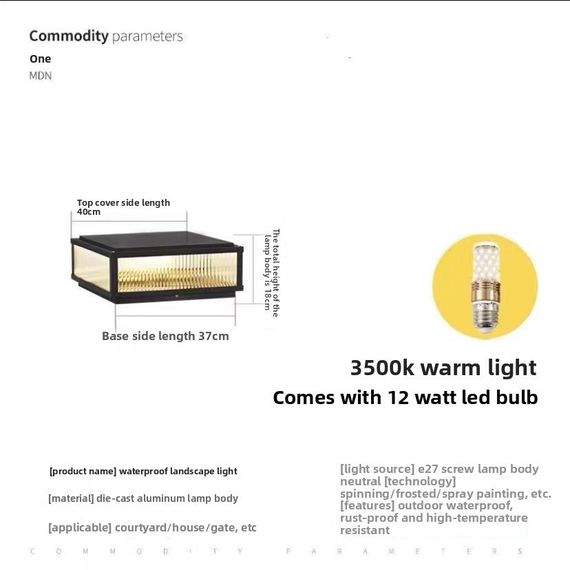 Solar-powered outdoor waterproof post light