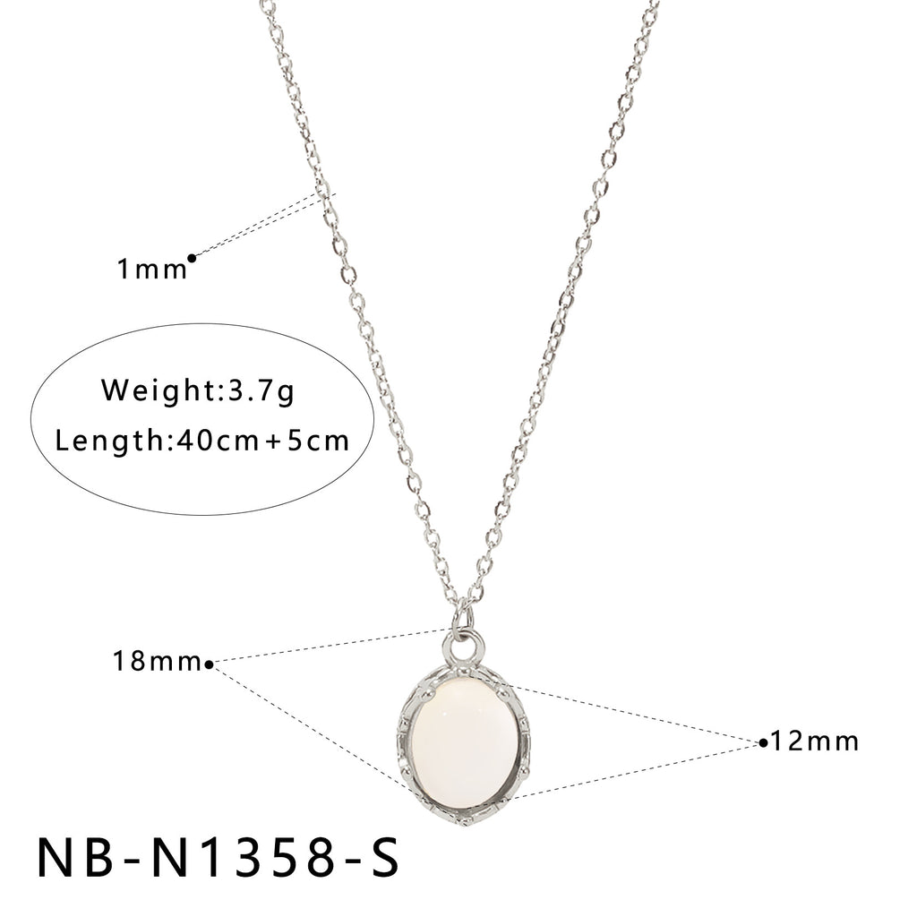 Natural White Mother-Of-Pearl Pendant Necklace
