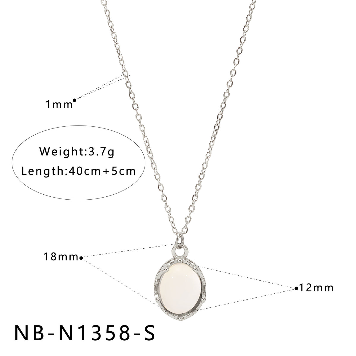 Natural White Mother-Of-Pearl Pendant Necklace