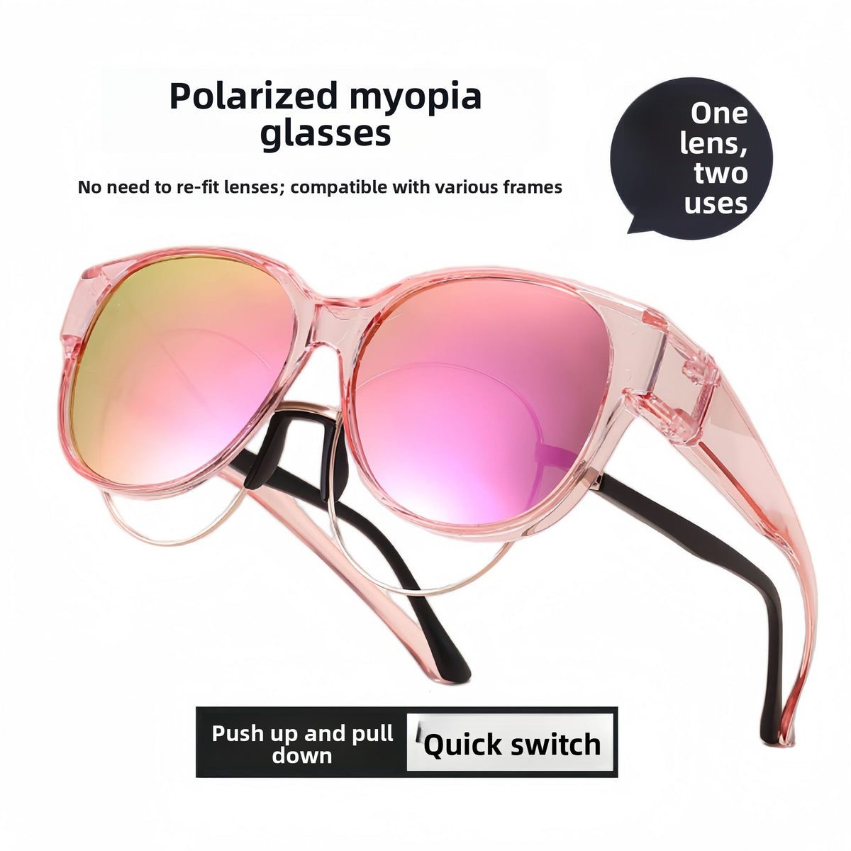 Polarized Over-Glasses Sunglasses UV400 Protection HD Lens Fit Over Prescription Glasses