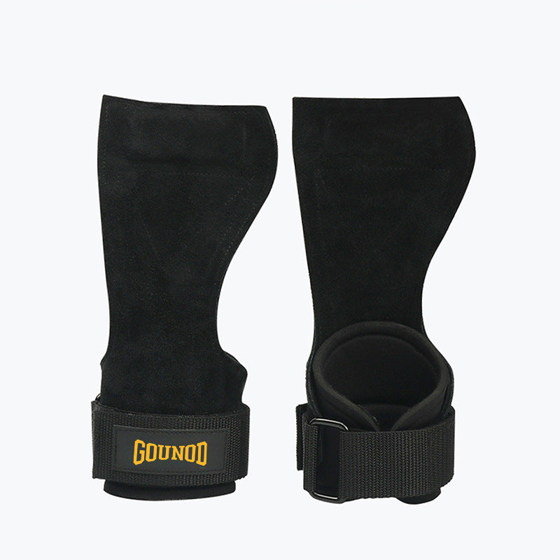 Cowhide Palm Protection Gym Hand Guards, Non-slip and Wear-resistant Wrist Supports for Deadlifts and Grip Enhancement
