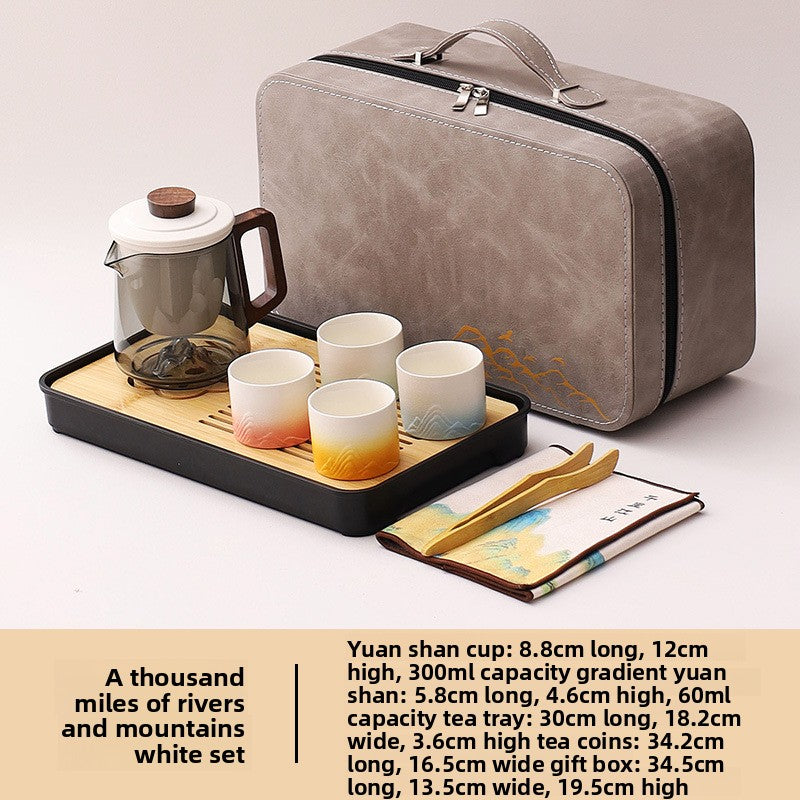 Portable Travel Tea Set with Traditional Design