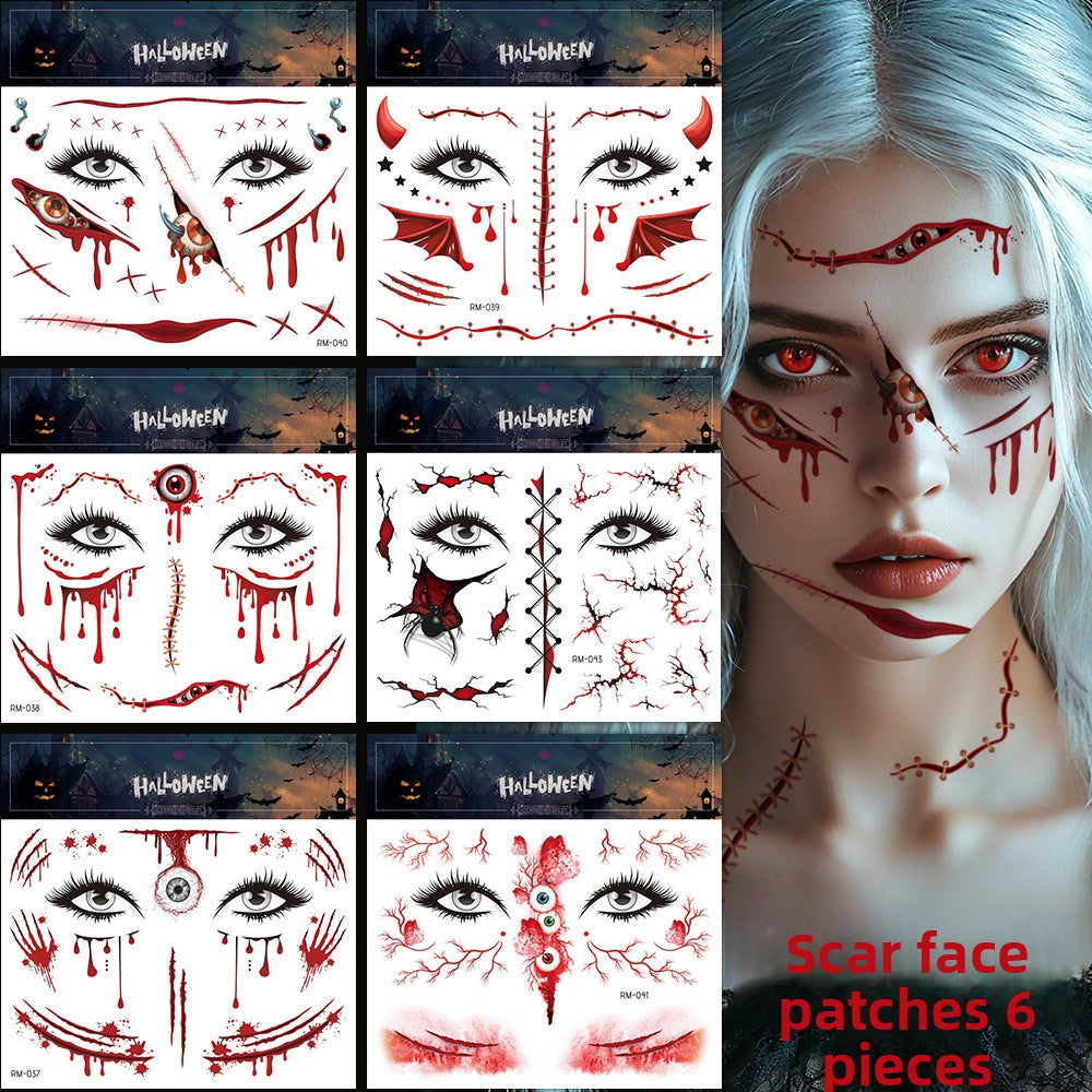 Halloween Scar Face Stickers Horror Makeup Set