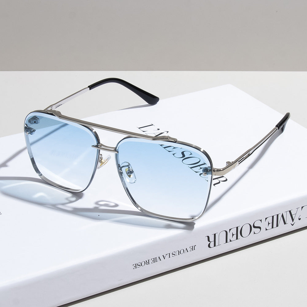 Metal Double-Beam Sunglasses UV Protection