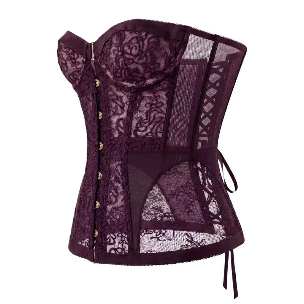 Women's Hollow Out Lace Strapless Slim Fit Corset Top