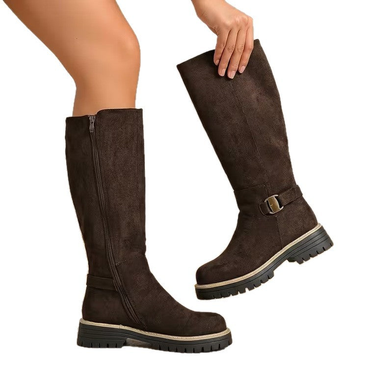 Round Toe Low Heel Fashion Boots