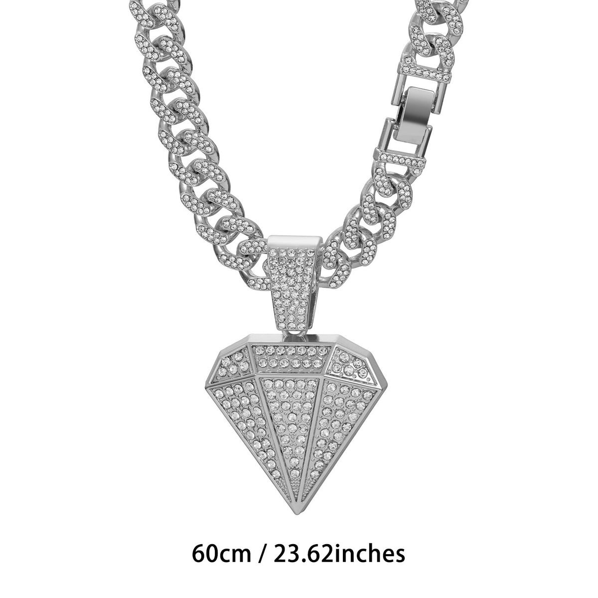 Double Layer Diamond Pendant Necklace