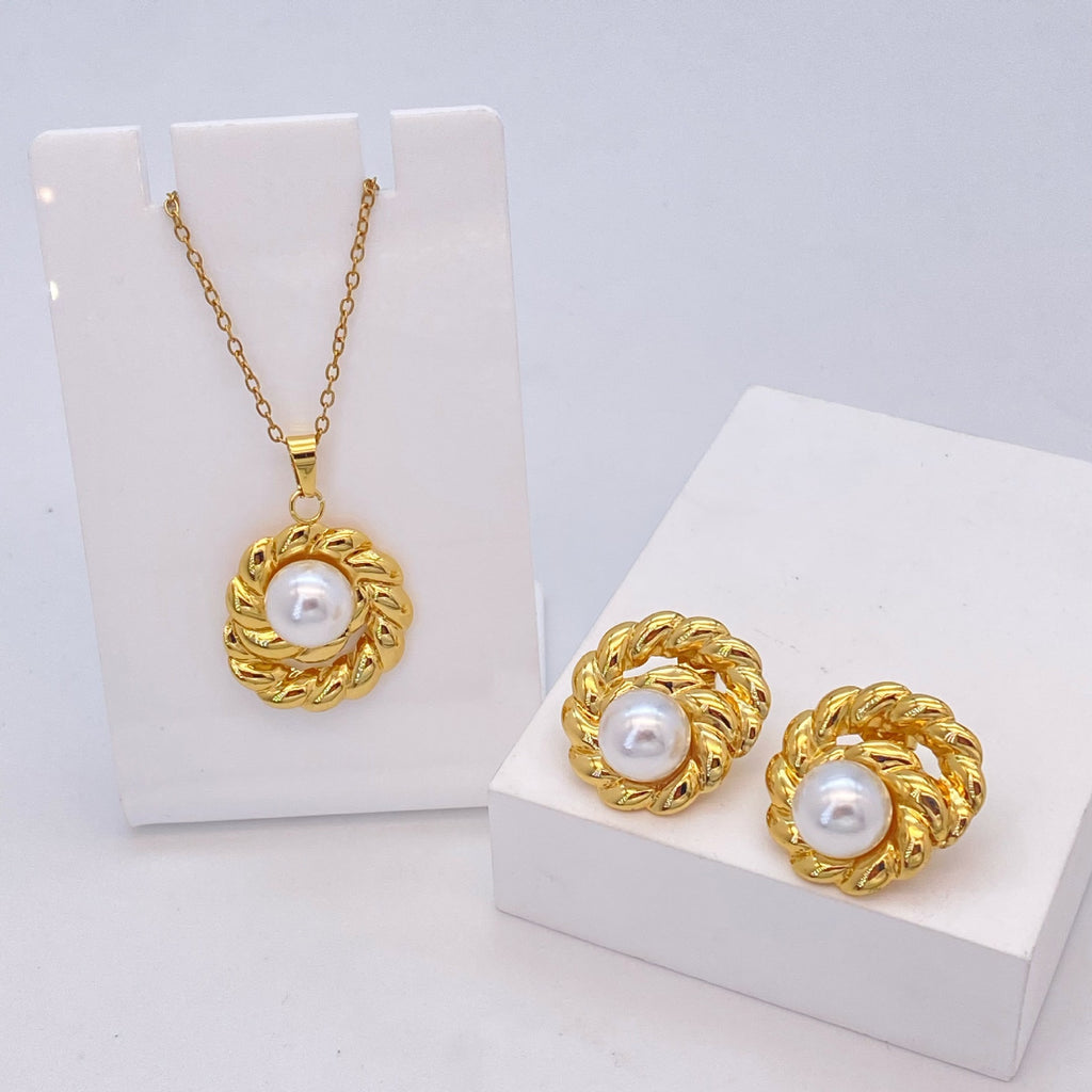 Stainless Steel Earrings and Necklace