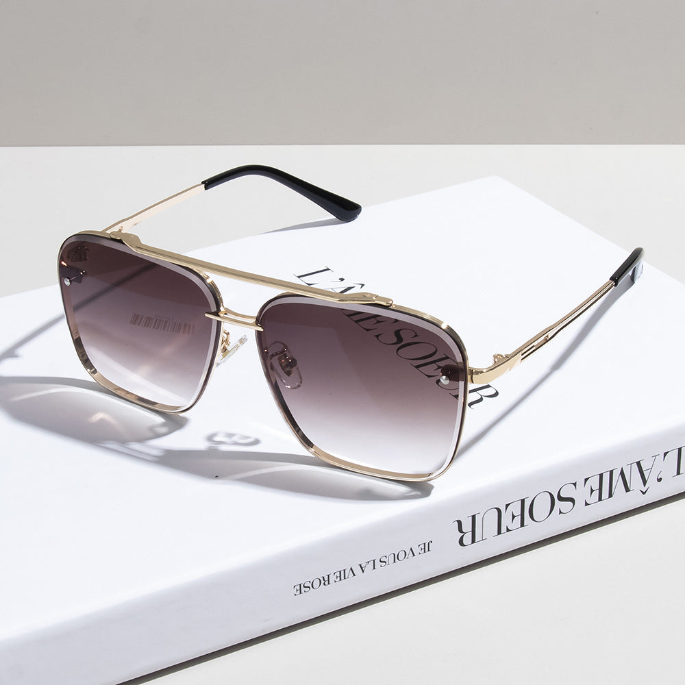 Metal Double-Beam Sunglasses UV Protection