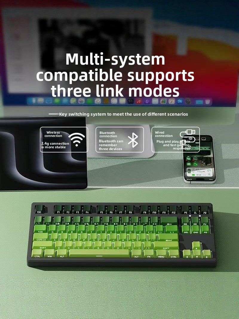 Wireless Mechanical Keyboard with Bluetooth Triple-Mode Connectivity