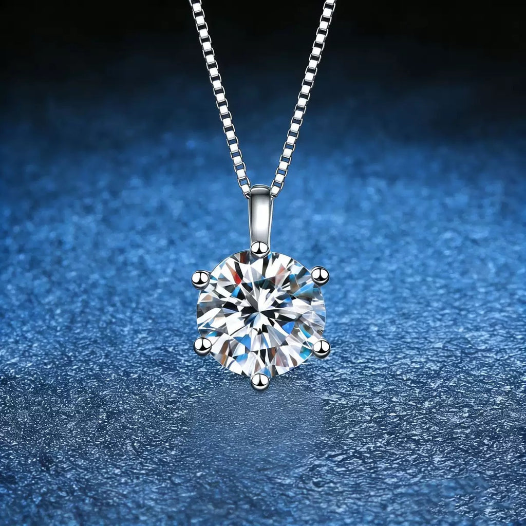 Six-prong zirconite collar necklace