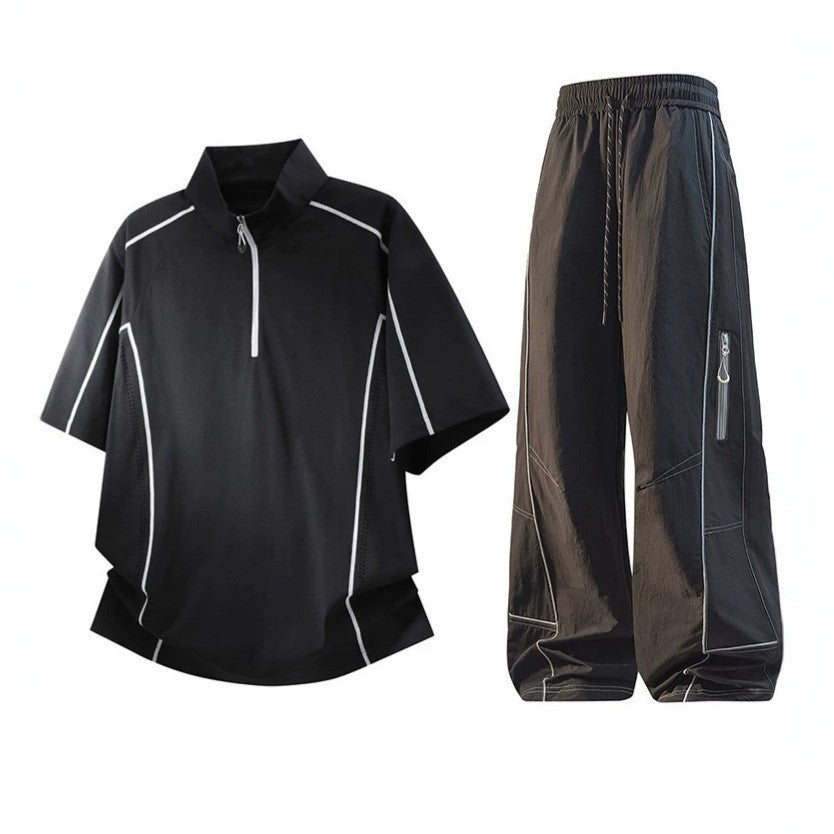 Mens Athletic Half Zip Sportswear Set