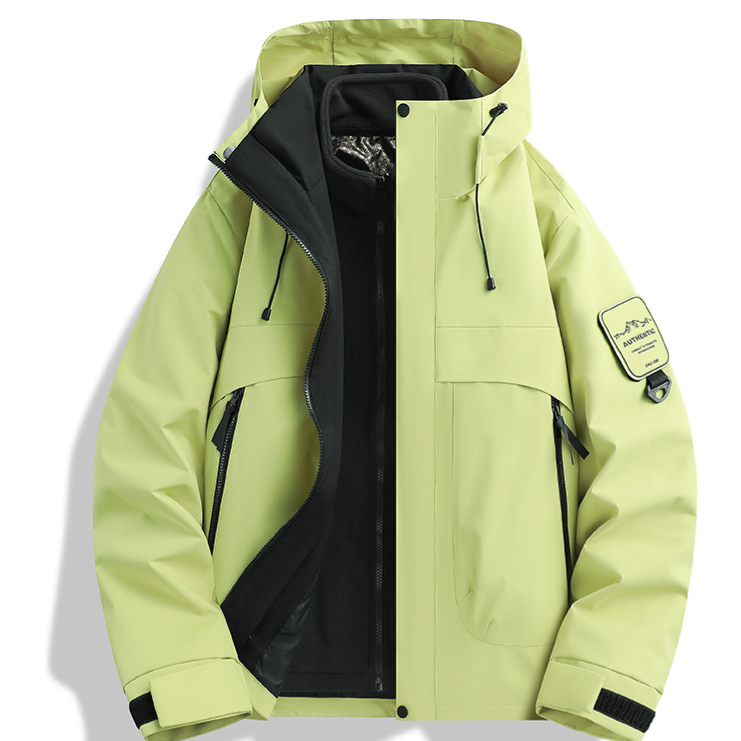 Unisex Hooded 3-in-1 Waterproof Fleece Lined Ski Hiking Jacket