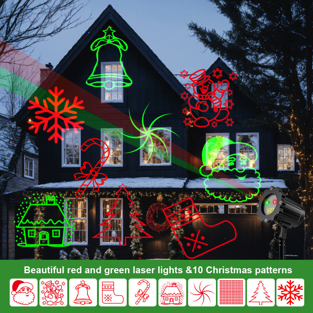 Christmas red and green pattern dual-color laser light