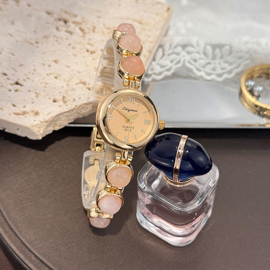 Vintage Gemstone Beaded Quartz Women Watch