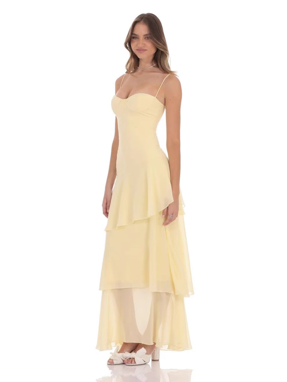 Adjustable Strap Backless Long Dress