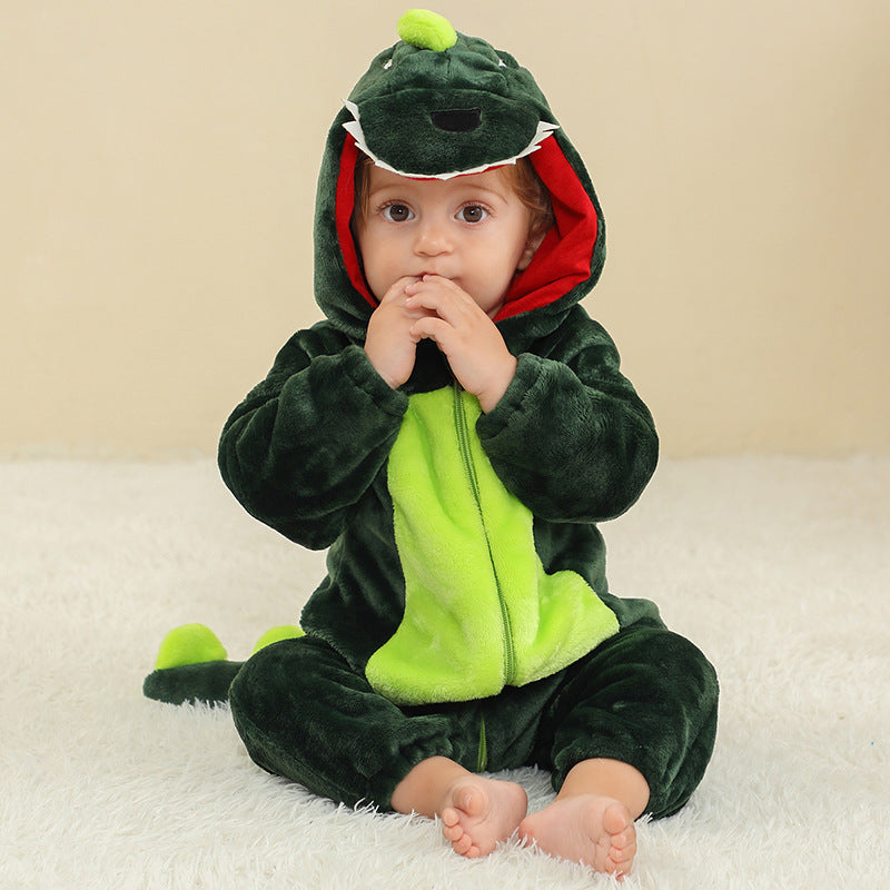 Flannel Dinosaur Infant Jumpsuits