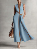 Sleeveless Belt Dress
