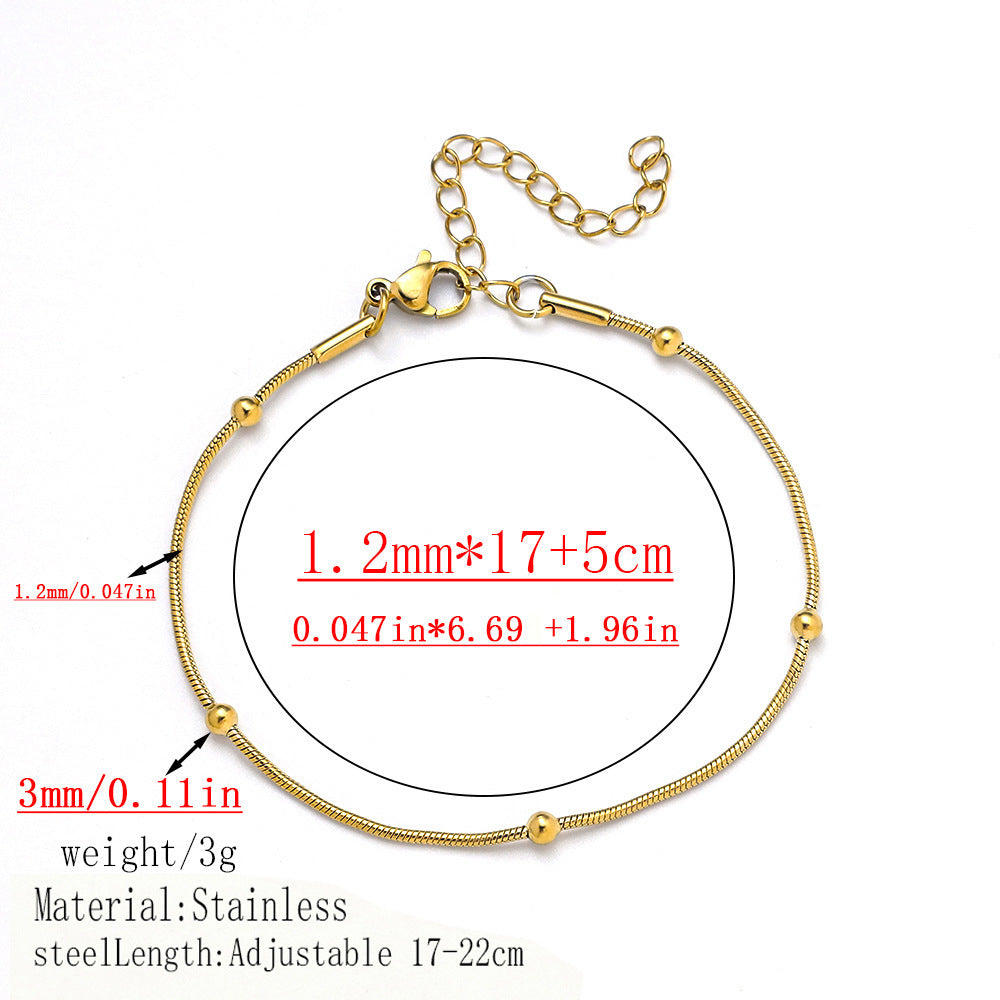 316L Titanium Steel Bracelet Waterproof Hypoallergenic Gold Plated Chain Jewelry for Men Women Unisex Fashion Accessories