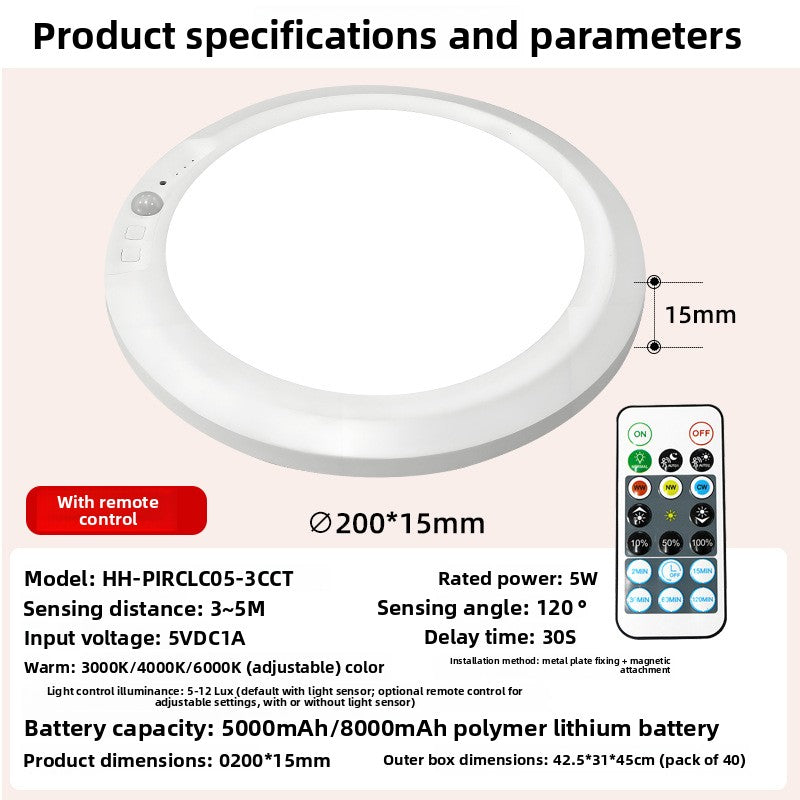 Rechargeable motion-sensor light