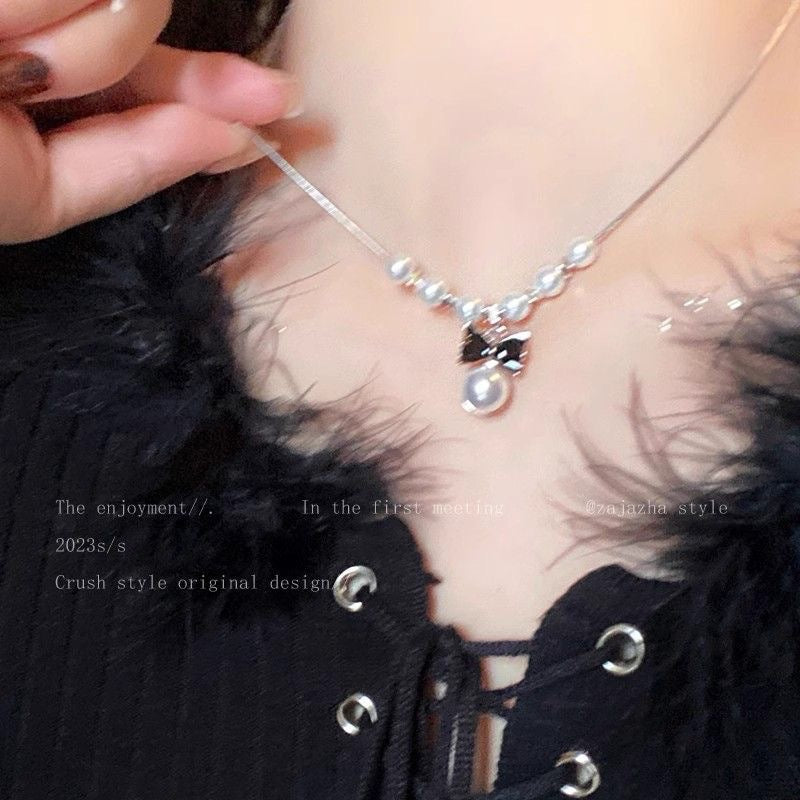 Zircon Bow Necklace for Women
