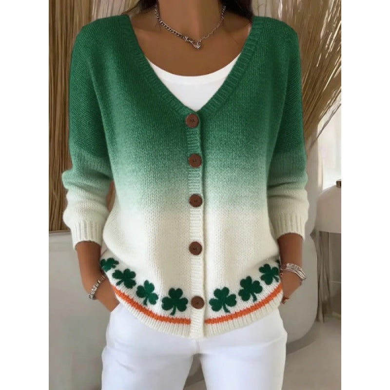 Women's 3D Floral V-Neck Knit Dress