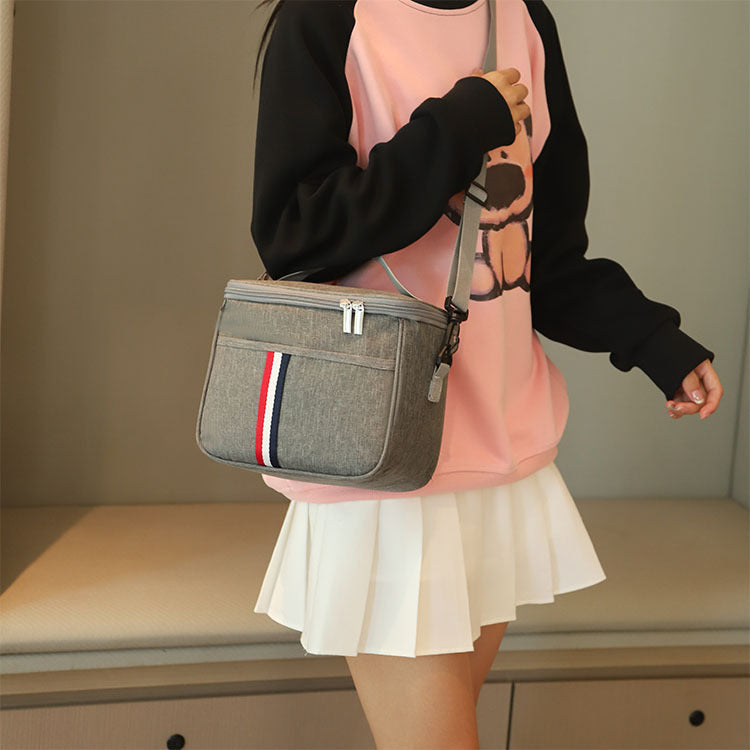 Insulated Oxford Lunch Bag with Ice Pack Compartment