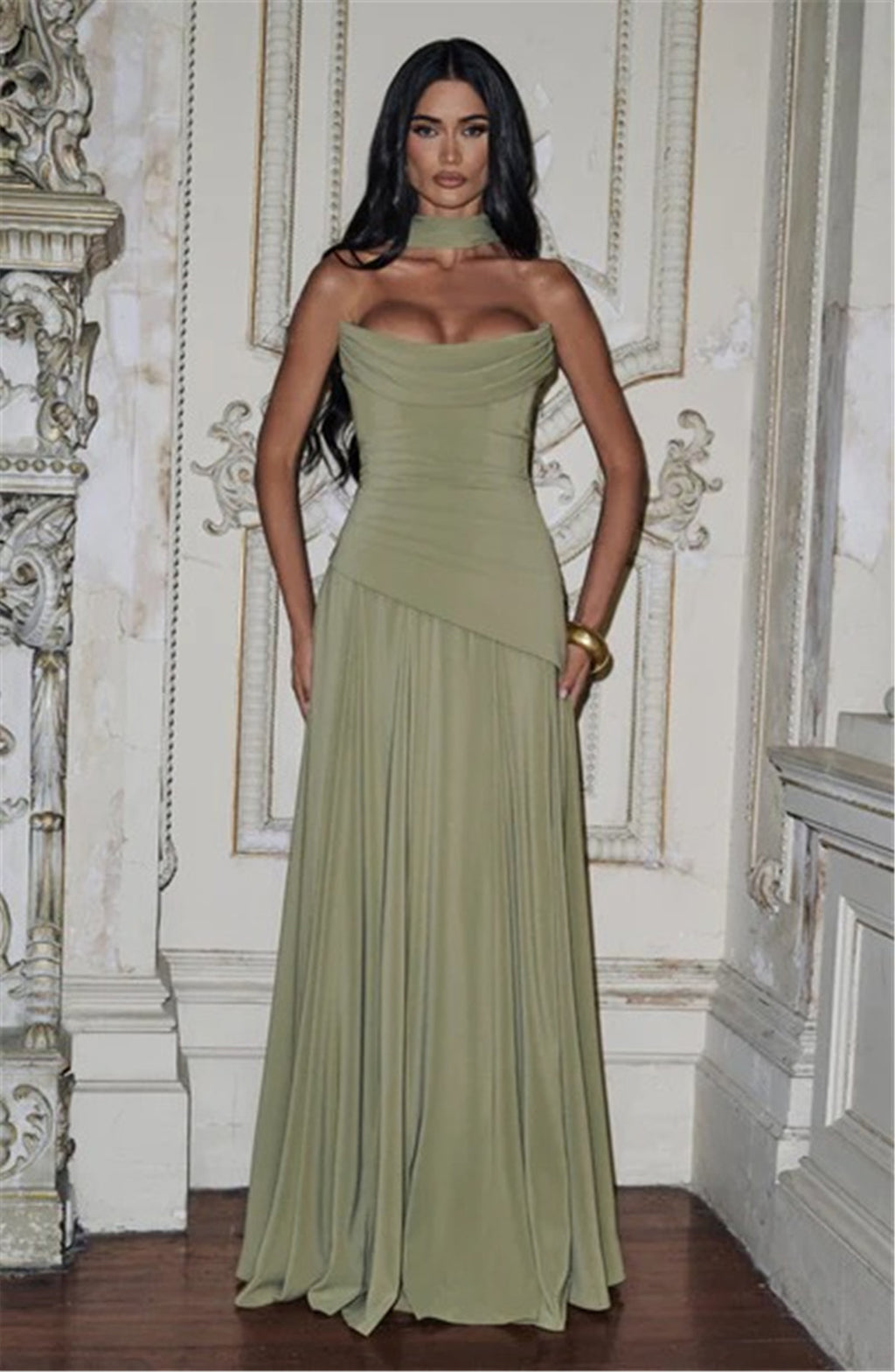 Elegant Sleeveless Tube Top Evening Dress