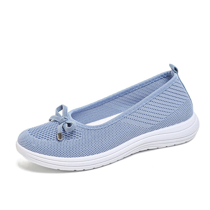 Women's breathable mesh bow platform shoes
