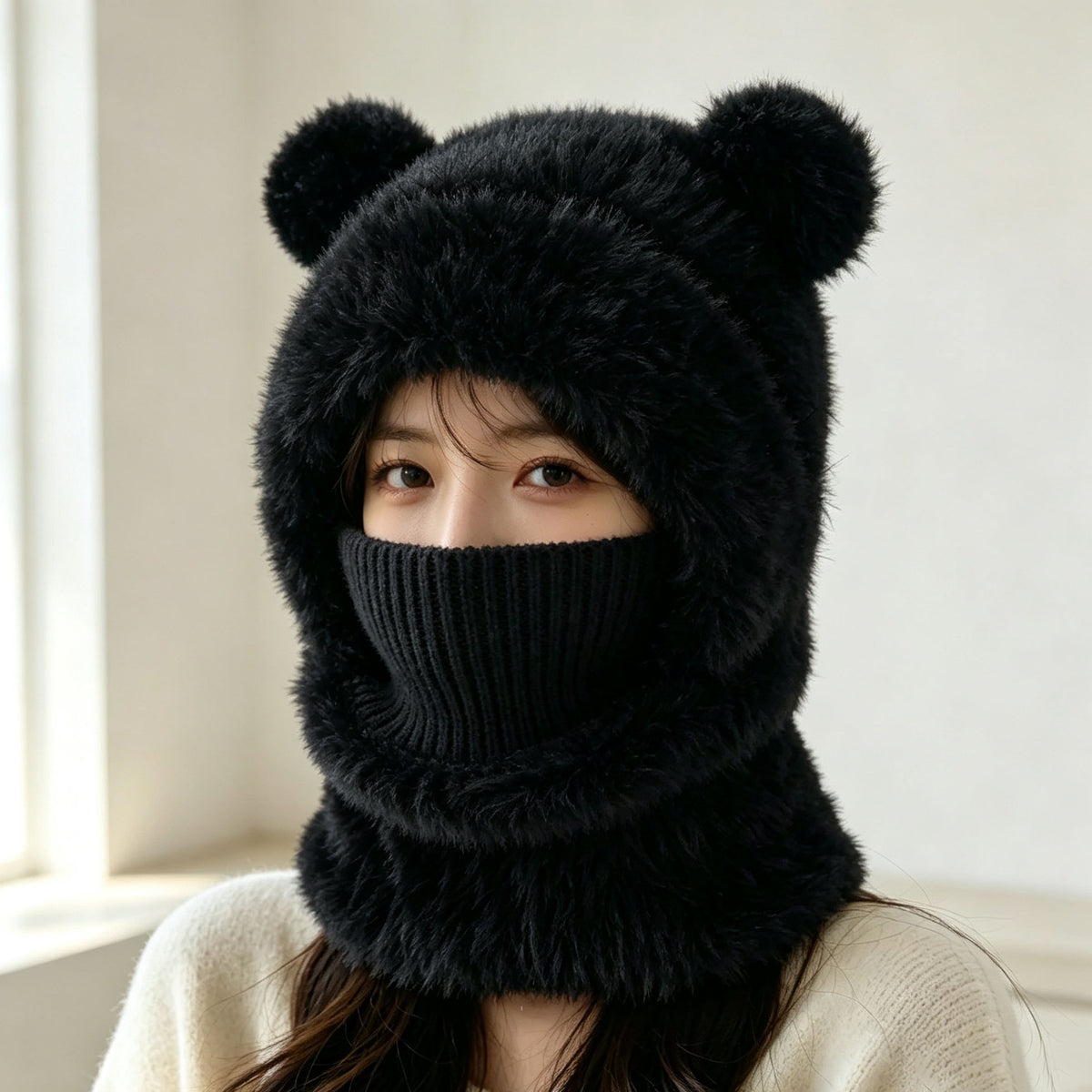 Fluffy Knitted Beanie for Women