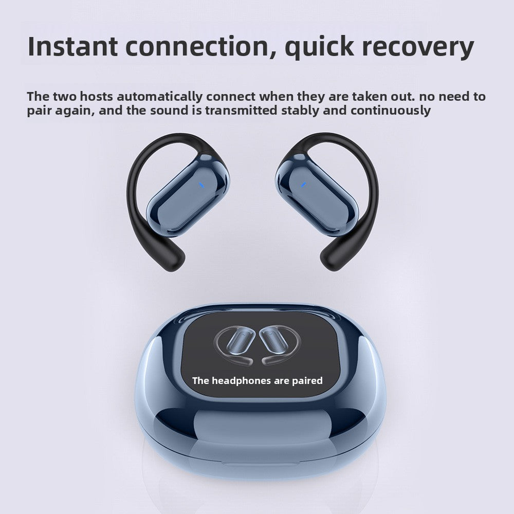 Open-Ear Bluetooth Earphones with AI Translation and Color Screen