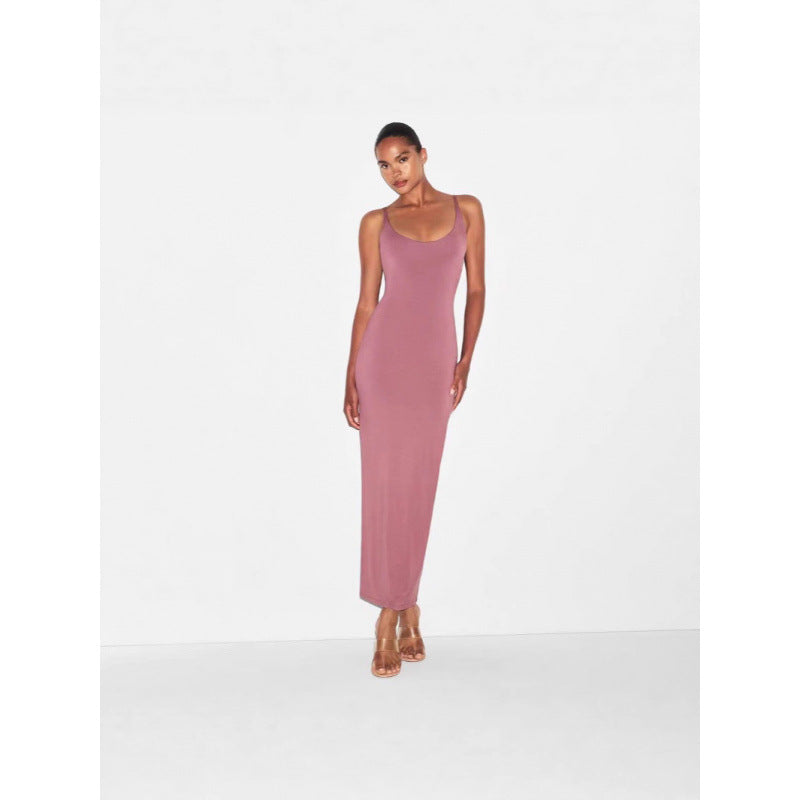 Skims Style Sleeveless Spaghetti Strap Long Dress